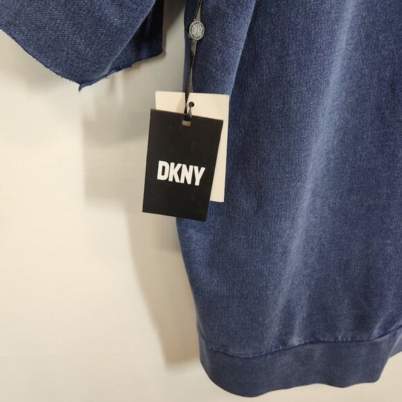 NWT DKNY Men's Short Sleeve‎ Pigment Dye Hoodie in Navy Size Large - Picture 7 of 11